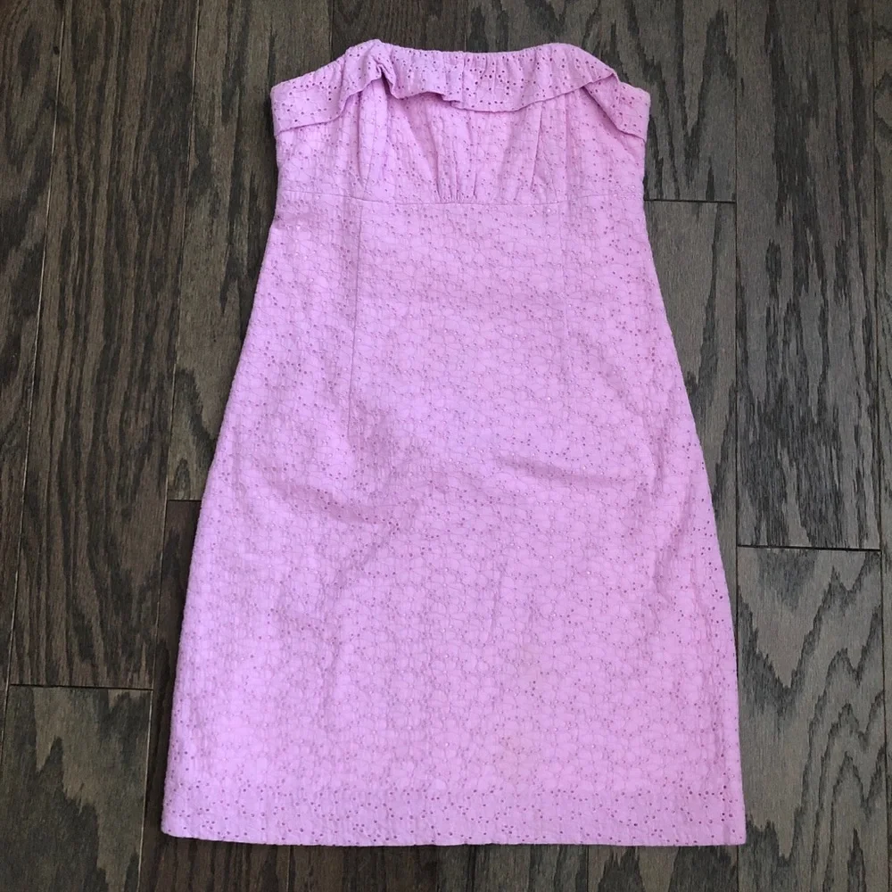 Lilly Pulitzer Brynne Dress Pink Daisy Eyelet - Picture 2 of 8